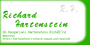 richard hartenstein business card